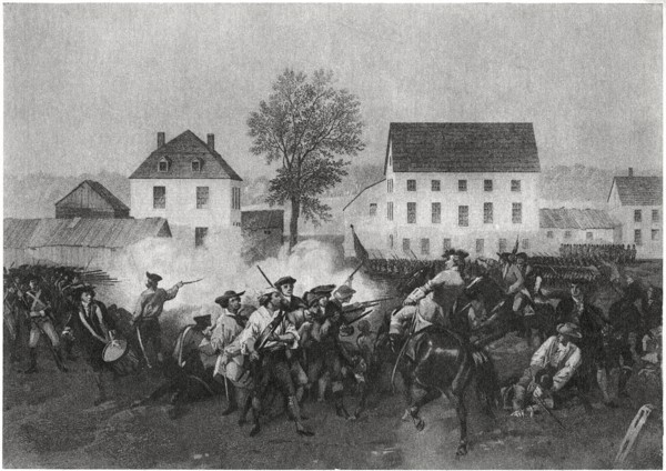 Battle of Lexington, 19 April 1775, Painted by Alonzo Chappel (1828-1887), Engraving Printed 1913