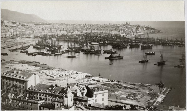 Port of Genoa, Italy, circa 1880