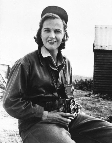 Actress Kim Hunter, Portrait with Camera, 1957