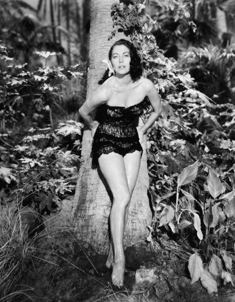 Ava Gardner, on-set of the Film "The Little Hut", 1957