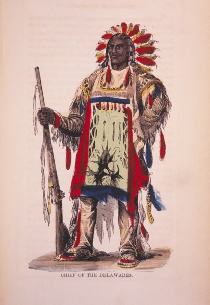 Delaware Chief, Lithograph, circa 1855