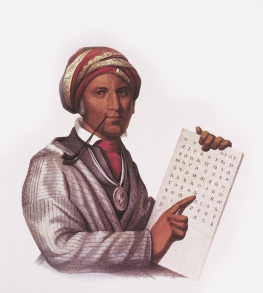 Sequoyah, George Guess, Inventor of Cherokee Alphabet, Painting by Charles Bird King, circa 1828