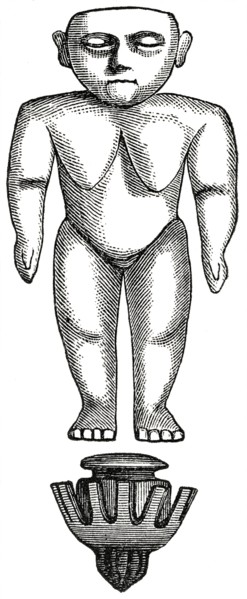 Primitive Idol Carved from Walrus Tooth, Hawaii, Illustration, 1885