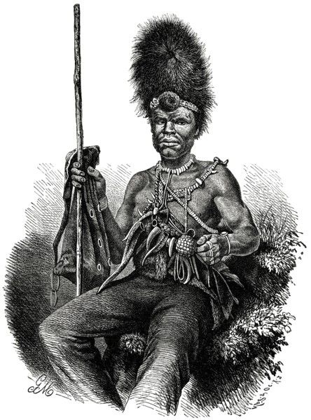 Basuto Magician, Africa, Illustration, 1885