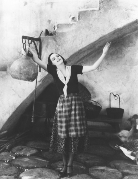 Greta Garbo on-set of the Silent Film, "The Torrent", 1926