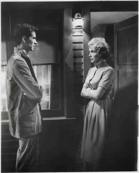 Anthony Perkins, Janet Leigh, on-set of the Film, "Psycho", 1960