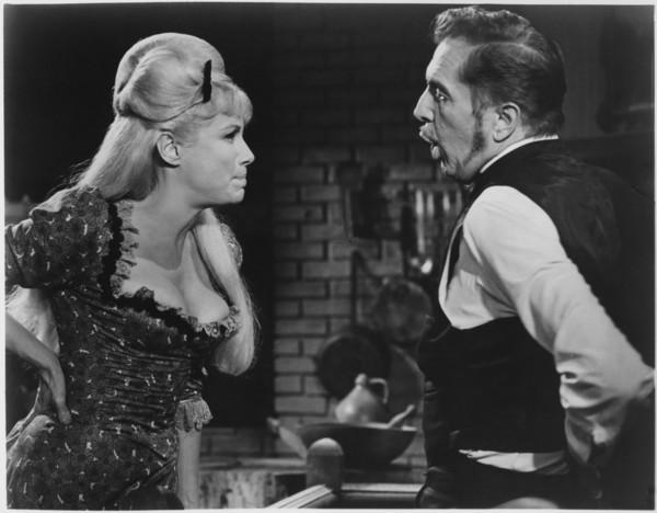 Joyce Jameson, Vincent Price, on-set of the Film, "Comedy of Terrors", 1963