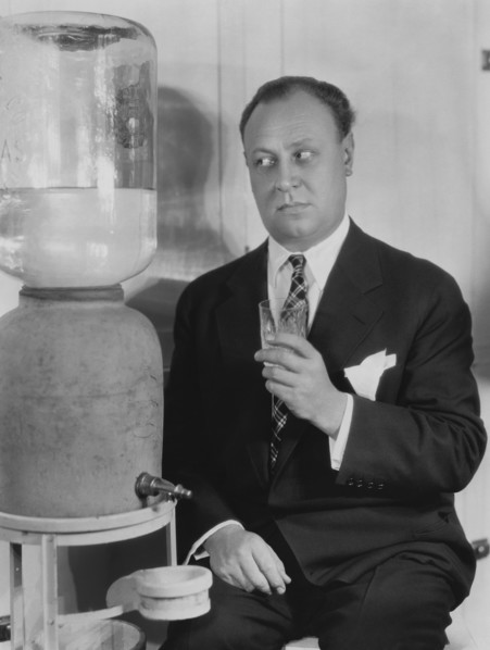 Actor Emil Jannings, Paramount Pictures Publicity Portrait at Water Cooler, 1929