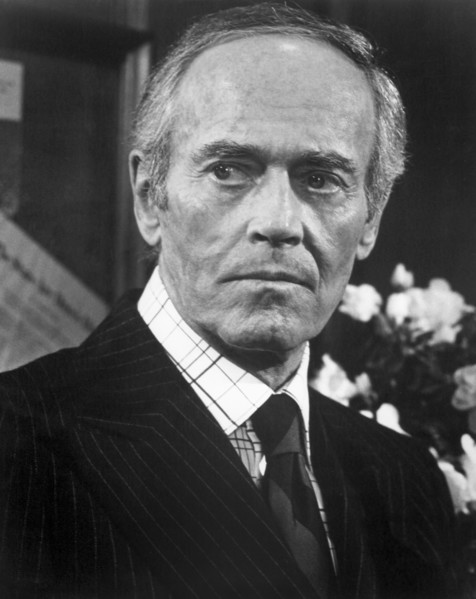 Henry Fonda, on-set of the Film, "Rollercoaster", Universal Pictures, 1977