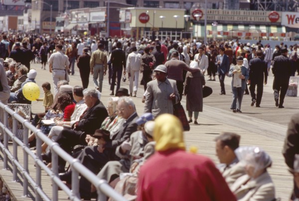 Boardwalk Scene, Coney Island, New York, USA, August 1961