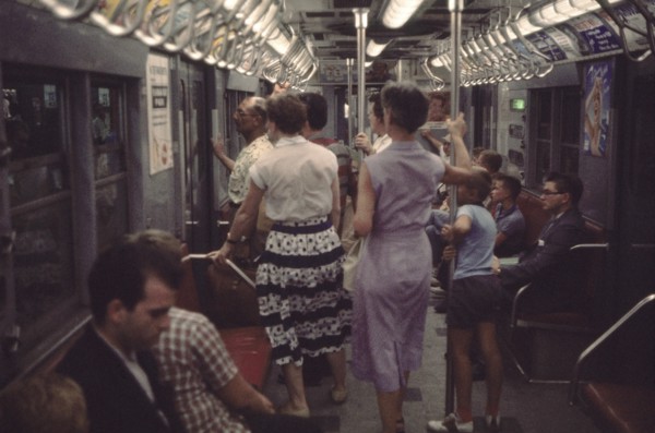 Group of People on Subway, New York City, New York, USA, July 1961