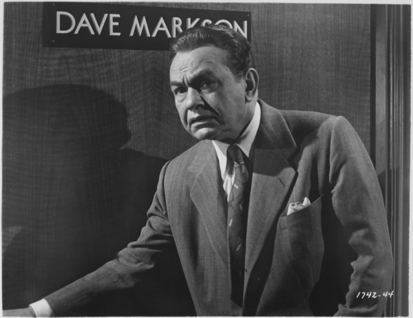 Edward G. Robinson, on-set of the Film, "The Glass Web", Universal Pictures, 1953
