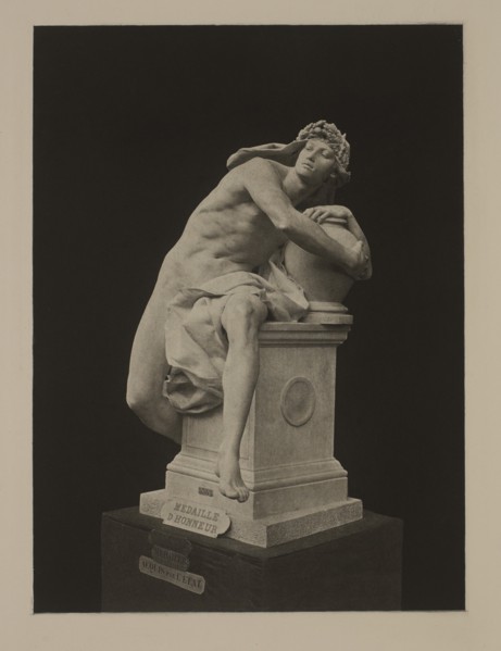 Genie Guarding the Secret of the Tomb, Génie Gardant le Secret de la Tombe, Photogravure Print from the Original Sculpture by Rene de Saint-Marceaux, The Masterpieces of French Art by Louis Viardot, P...