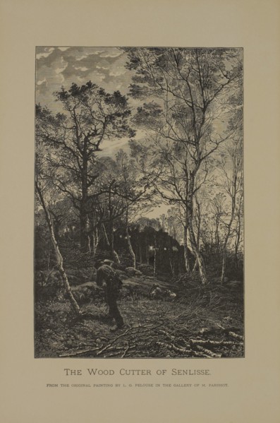 The Wood Cutter of Senlisse, Woodcut Engraving from the Original Painting by L.G. Pelouse, The Masterpieces of French Art by Louis Viardot, Published by Gravure Goupil et Cie, Paris, 1882, Gebbie & Co...