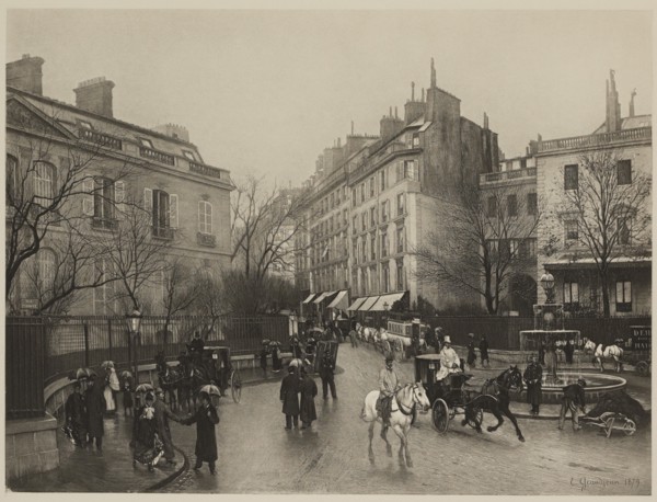 La Place Saint Georges, Paris, Photogravure Print from the Original 1879 Painting by Edmond-Georges Grandjean, The Masterpieces of French Art by Louis Viardot, Published by Gravure Goupil et Cie, Pari...