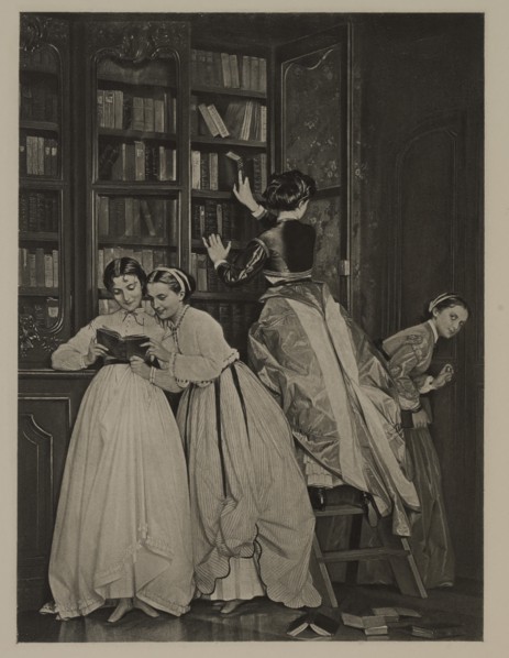 Forbidden Fruit, Photogravure Print from the Original 1865 Painting by Auguste Toulmouche, The Masterpieces of French Art by Louis Viardot, Published by Gravure Goupil et Cie, Paris, 1882, Gebbie & Co...