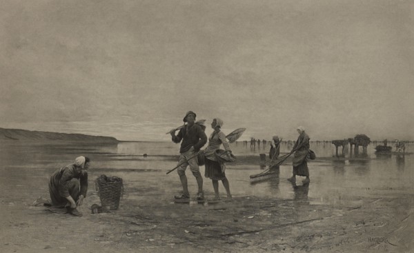 After High Tide in the Bay, Photogravure Print from the Original 1879 Painting by August Hagborg, The Masterpieces of French Art by Louis Viardot, Published by Gravure Goupil et Cie, Paris, 1882, Gebb...