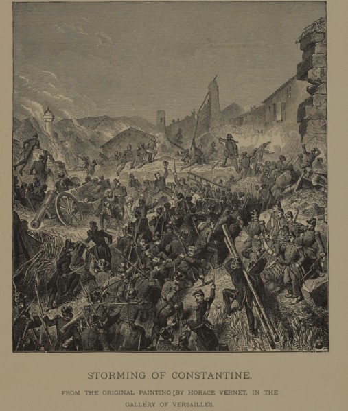 Storming of Constantine, Woodcut Engraving from the Original Painting by Horace Vernet, The Masterpieces of French Art by Louis Viardot, Published by Gravure Goupil et Cie, Paris, 1882, Gebbie & Co., ...