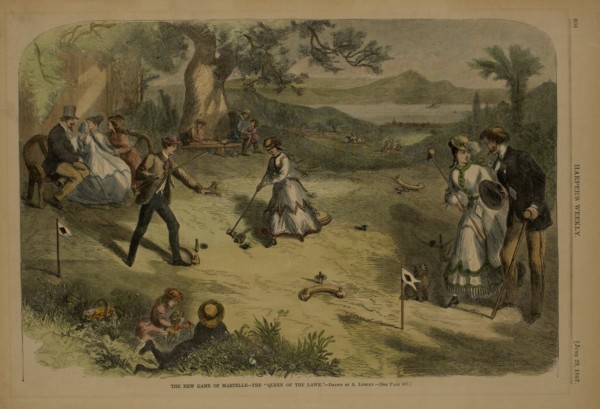 The New Game of Martelle, the "Queen of the Lawn", Drawn by A. Lumley, Harper's Weekly, June 29, 1867