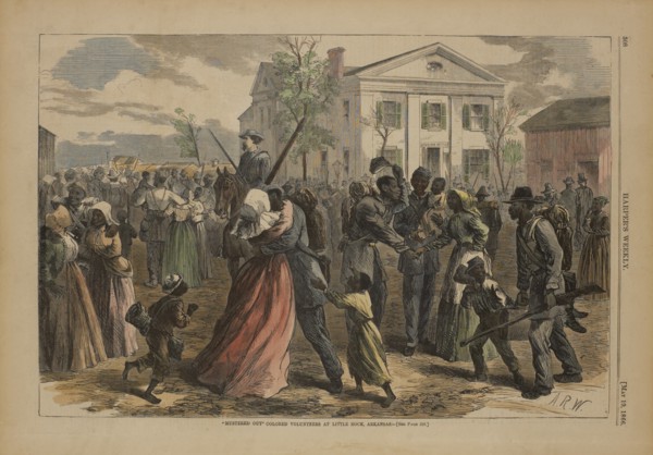 "Mustered Out" Colored Volunteers at Little Rock, Arkansas, Harper's Weekly, May 19, 1866