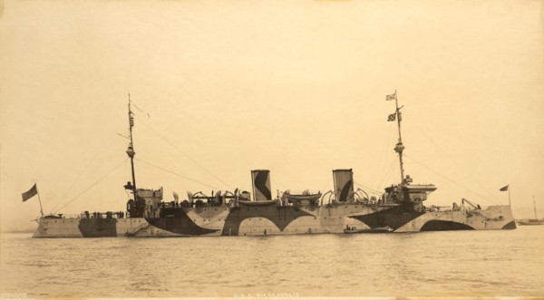 USS Minneapolis Painted in Dazzle Camouflage, Hampton Roads, Virginia, USA, 1917