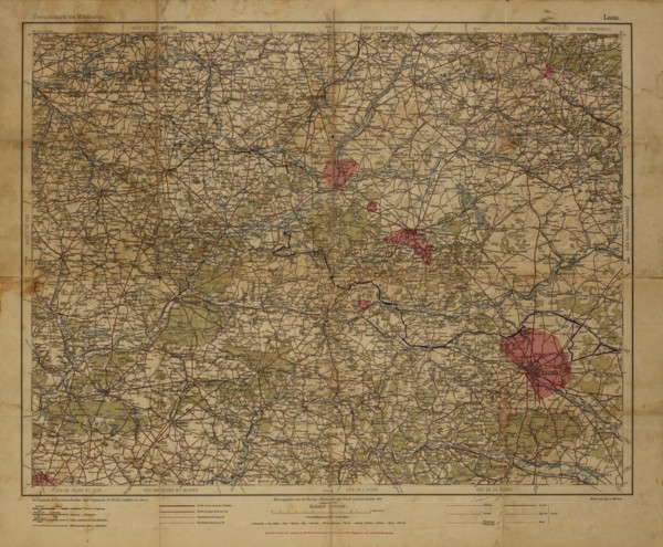 Ubersichtskarte von Mitteleuropa, Overview map of Central Europe, but Mainly showing Northeast France, 1912