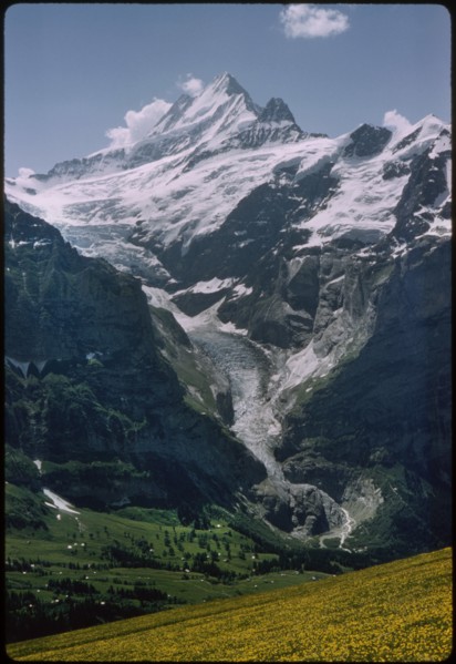 Schreckhorn Peak and Glacier, Grindelwald, Switzerland, 1964