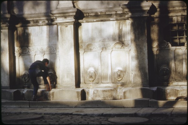 Man Washing his Feet before Entering Mosque, Istanbul, Turkey, 1963