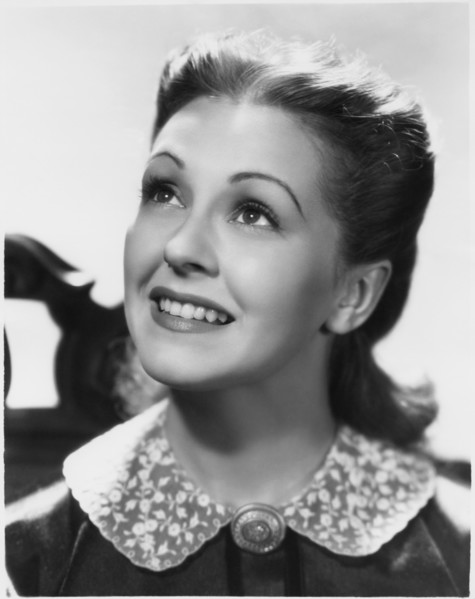 Nancy Kelly, Head and Shoulders Portrait, on-set of the Film, "Jesse James", 20th Century Fox, 1939