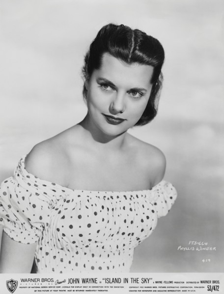 Phyllis Winger, Publicity Portrait for the Film, "Island in the Sky", Warner Bros., 1953