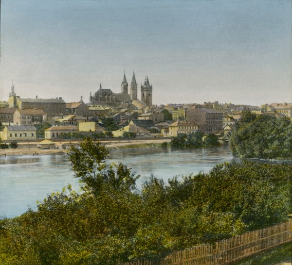 Panorama, Cologne, Germany, Hand-Colored Magic Lantern Slide, Newton & Company, 1910