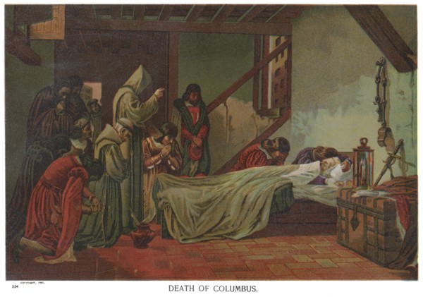 Death of Columbus, Chromolithograph from an Original Painting, 1892
