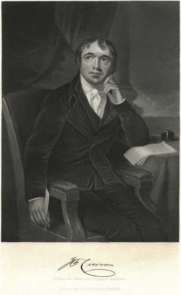John Philpot Curran (1750-1817), Irish Statesman and Orator, Engraving from an Original Painting