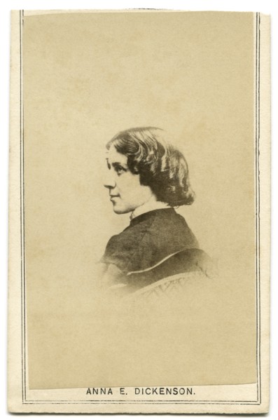 Anna Elizabeth Dickinson (1842-1932), American Orator and Lecturer, an Advocate for the Abolition of Slavery and for Women's Rights, Head and Shoulders Portrait, 1860's
