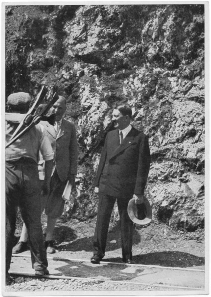 Adolf Hitler at Construction Site for new Alpine Road, Germany, 1935