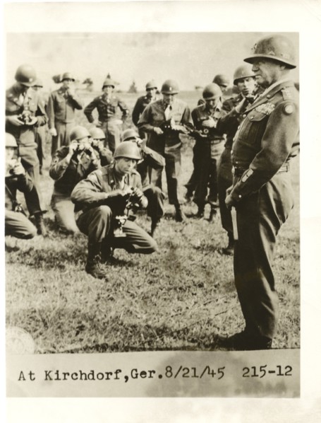 U.S. General George Patton with Troops, Kirchdorf, Germany, August 21, 1945