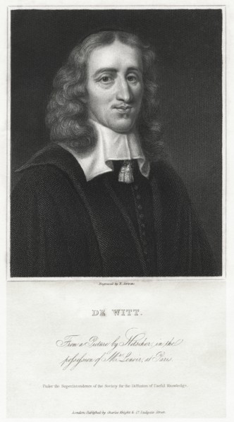 Jan de Witt (1625-1672), Dutch Politician, Portrait, Engraving from a Painting by Netscher