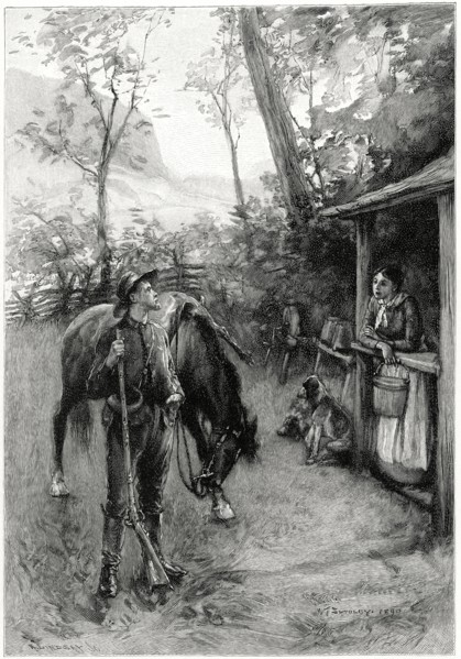 Rural scene of Hunter and Wife, Tennessee, USA, Illustration, Harper's Monthly Magazine, 1890