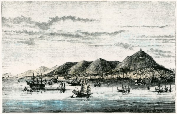 Hong Kong, Illustration, Hand-Colored by Arthur B. Brown, Harper's Monthly Magazine, 1873