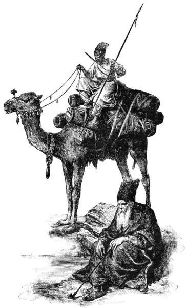 Pilgrims with Dead, Iraq, 1880, Illustration, Classical Portfolio of Primitive Carriers, by Marshall M. Kirman, World Railway Publ. Co., Illustration, 1895