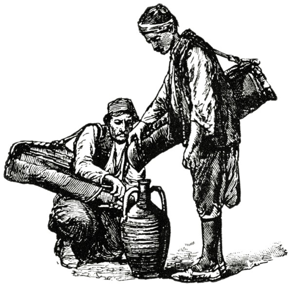 Water Carriers, Constantinople, Illustration, Classical Portfolio of Primitive Carriers, by Marshall M. Kirman, World Railway Publ. Co., Illustration, 1895