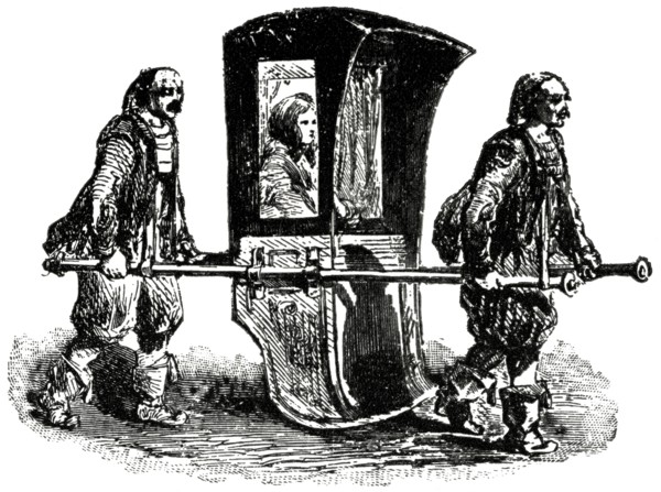 Palanquin, Scutari Municipality of Istanbul, Turkey, Illustration, Classical Portfolio of Primitive Carriers, by Marshall M. Kirman, World Railway Publ. Co., Illustration, 1895