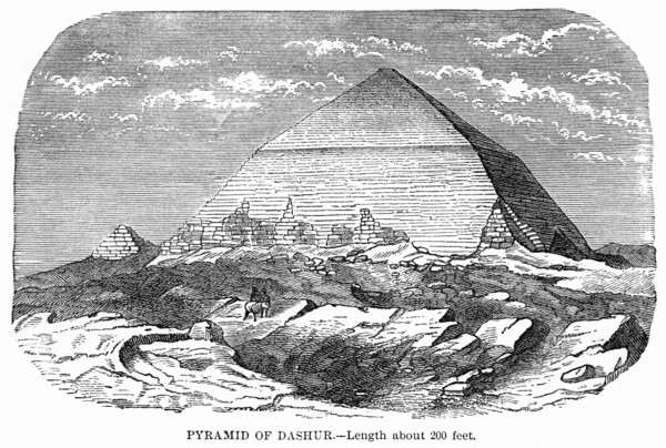 Dashur Pyramid, Illustration, Cyclopaedia of Universal History, Volume 1, The Ancient World, by John Clark Ridpath, the Jones Brothers Publishing Company, 1885
