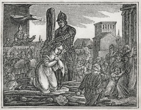 Joan of Arc, Maid of Orleans, Illustration from the Book, Historical Cabinet, L.H. Young Publisher, New Haven, 1834
