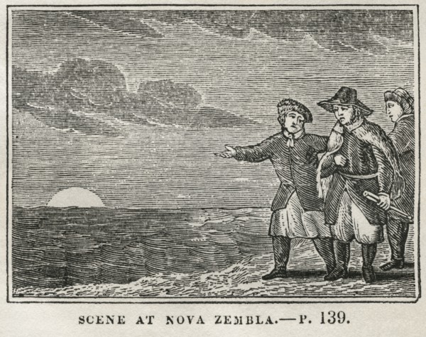 Scene at Nova Zembla, Illustration from the Book, Historical Cabinet, L.H. Young Publisher, New Haven, 1834