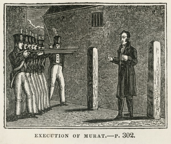 Execution of Murat, Illustration from the Book, Historical Cabinet, L.H. Young Publisher, New Haven, 1834