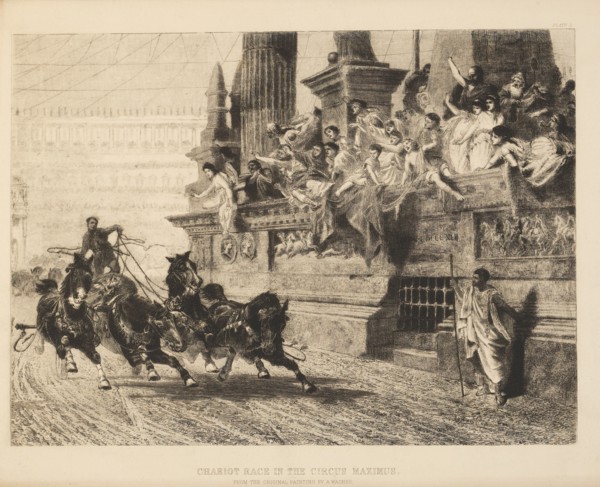 Chariot Race in the Circus Maximus, Engraving from the Original Painting by A. Wagner, Plate 2
