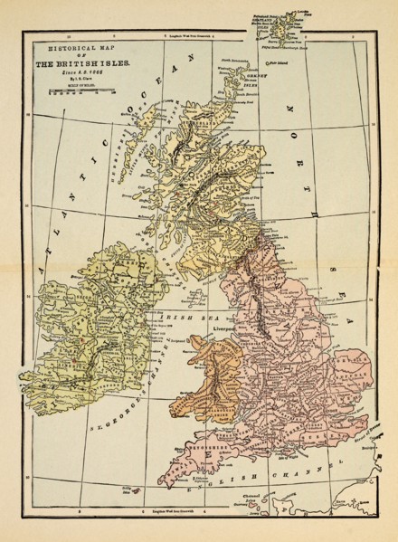 Historical Map of British Isles Since A.D. 1066