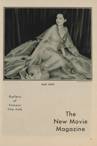 Actress Billie Dove, Publicity Portrait inside The New Movie Magazine, May 1930