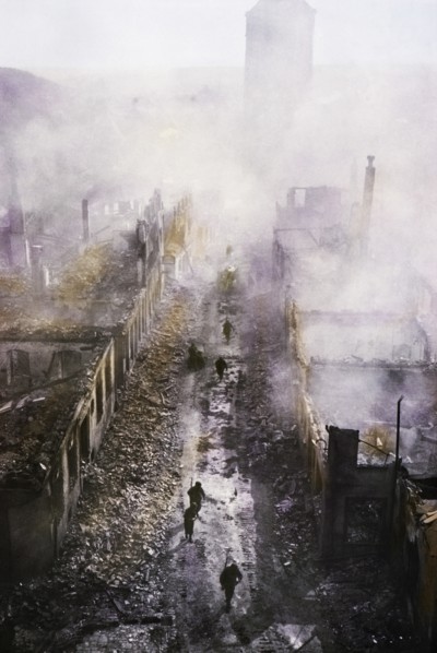 Infantrymen Moving Down Street during Seventy Army Advance, Waldenburg, Germany, Central Europe Campaign, Western Allied Invasion of Germany, 1945